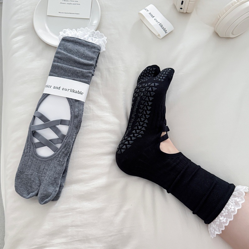 Lace Trim Split Toe Yoga Socks - Yoga Mat recension och pris