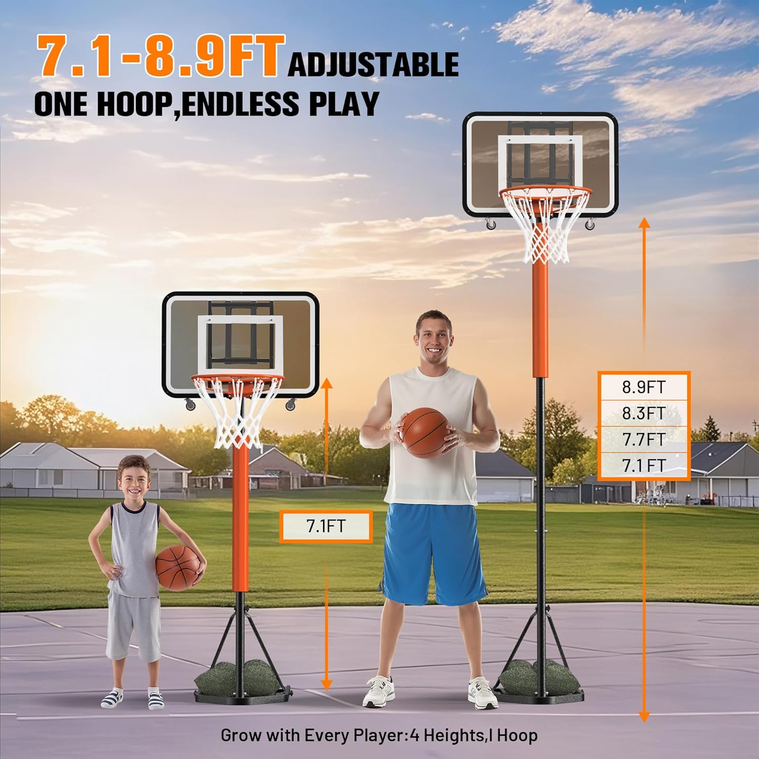 Adjustable Portable Basketball - Basketball Hoop recension och pris